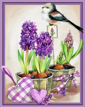 Картина стразами "Аромат гиацинтов" 24х30 см (АЖ-1467)