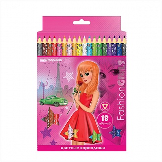 Карандаши 18цв. "Городские модницы" трехгр. КЦ18-6ГМТ