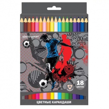 Карандаши 18цв. "Футбол" 3- гр. КЦ18-ФУТТ
