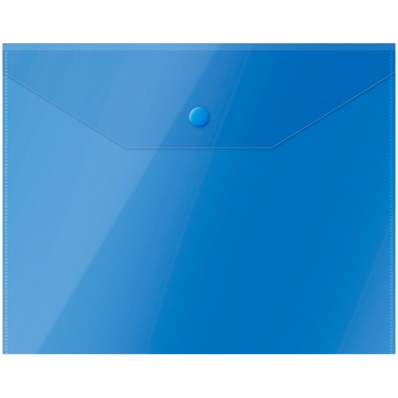 Папка-конверт с кнопкой А5 синяя 150мкм 267531