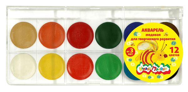 Акваpель 12цв. "Каляка-Маляка"  б/к, кругл.. упак.  АККМ12