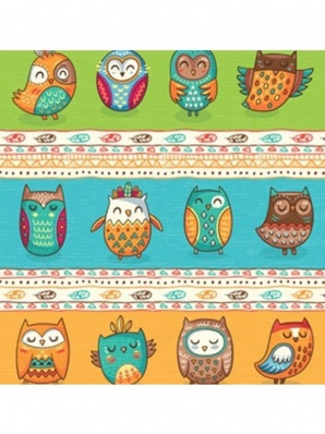 Бумага упаковочная 70*100см Совушки  УБ-1593