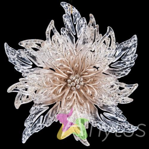 Украшение Рождественский цветок 11.5см 38155