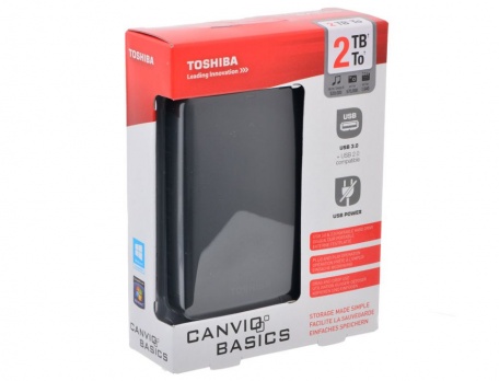 Внешний жесткий диск TOSHIBA Canvio Basics HDTB320EK3CA, 2Тб, черный