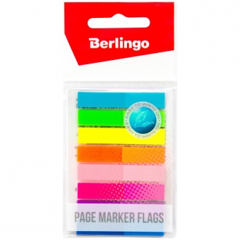 Этикетки-закладки самоклеящ. (45*8мм*8) 20л неон пласт.  LSz_4508