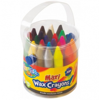 Мелки восковые "Maxi" в пластиковом ведерке, 24 цвета