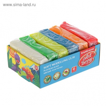 Пластилин 6цв. " Artberry" мягкий с алоэ вера 300р.  ЕК 41784