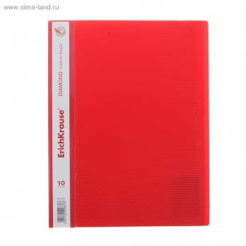 Папка с 10 вкл. "Diamond" красная ЕК 2837