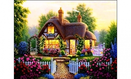 Картина стразами "Вечер в деревне" 40х30 см ST-341