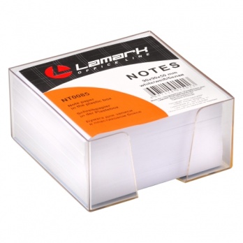 Блок д/записей 90*90*50 белый в прозр. подст. "Lamark"  NT0085
