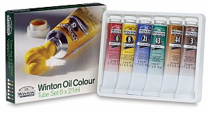 Масляные краски Winton, в наборе, тюбики 6х21мл, в картонной коробке