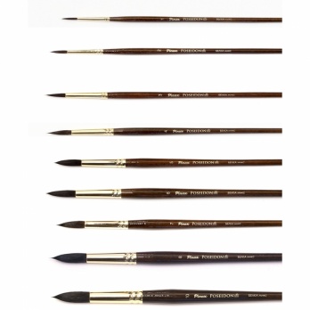 Кисть белка микс № 7, Pinax POSEIDON круглая (длинная ручка)