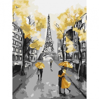 Живопись по номерам с акрил. красками "Золотой Париж" А3   КК_44070