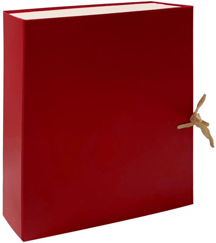 Короб архивный 90мм красный разборн., бумвинил, на завязках Lamark АВ0109RD