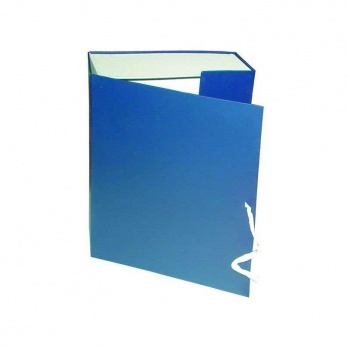 Короб архивный 100мм бумвинил синий на завязках  КАрхБ/В-100С