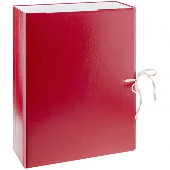 Короб архивный 40мм бумвинил красный на завязках  КАрхБ/В-40К