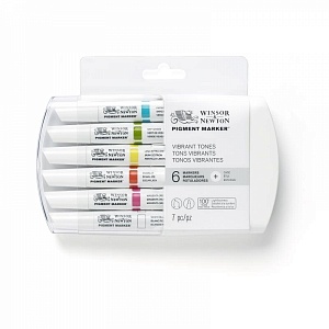 Набор пигментных маркеров "Pigment Marker", 6 цветов, ярких тонов