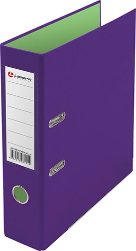 Регистратор А4 75мм фиолетовый/св.зеленый "Lamark" ПВХ, двусторон., метал. окант. карман   900