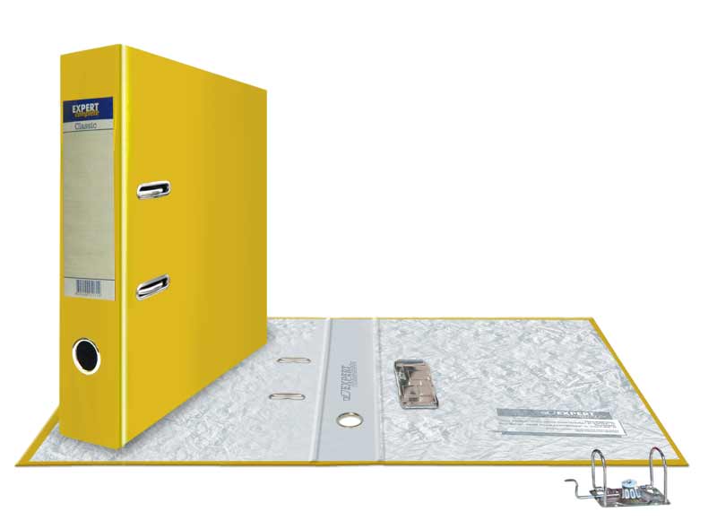 Регистратор А4 75мм жёлтый разборн. "Expert" PVC 25167
