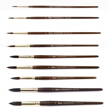 Кисть белка микс № 7, Pinax POSEIDON круглая (короткая ручка)