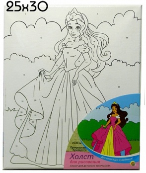 Живопись по номерам с красками "Прекрасная принцесса" 25*30см  Х-1653