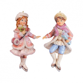 Украшение Детвора на коньках 12см 34421