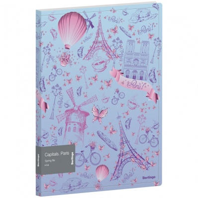Папка-скоросш. пласт. Berlingo "Париж", 600мкм, 17мм,  с рисунком,с внутр. карм. FS4_17401