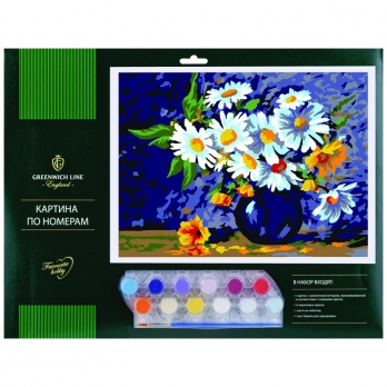 Живопись по номерам с акрил. красками "Ромашки" А3  КК_41488