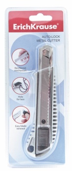 Нож канц. 18мм "Metal" auto-lock в блистере  ЕК 19158