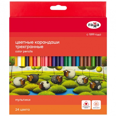 Карандаши 24цв. "Мультики. Гамма" 3-гр. 290122_24