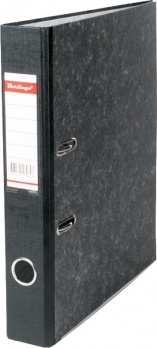 Регистратор А4 50мм мрамор. черный, с карманом, нижний метал. кант. АМ4810