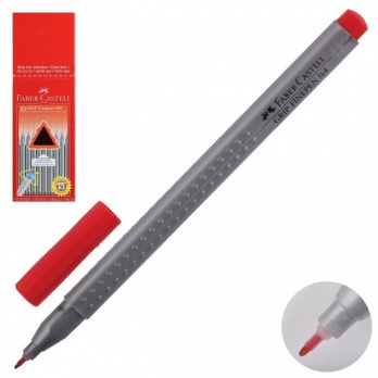 Ручка капил. 0,4мм красная "Grip Finepen" 3-х гр. FC 151621