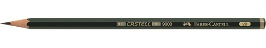 Карандаш ч/г "Castell 9000" 2В шестигр. корп. зел.  FC 119002