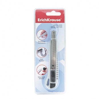 Нож канц. 9мм auto-lock в блистере  ЕК 19157