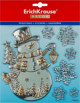 Набор наклеек Снеговик золотой 18*23см  ЕК46715