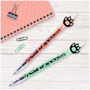 Ручка гел. синяя стираемая 0,5мм MESHU "Cute Paws" 296396