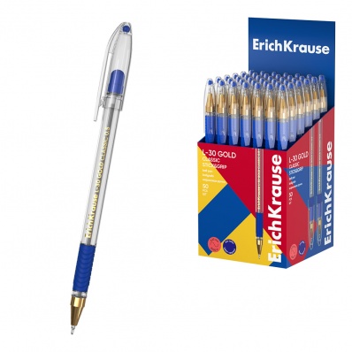 Ручка шар. синяя 0,5мм "L-30 Gold Stick&Grip Classic "   ЕК 63115