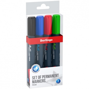 Н-р маркеров перм. 4 цвета Berlingo "MultiLine PE320" BMc_17409