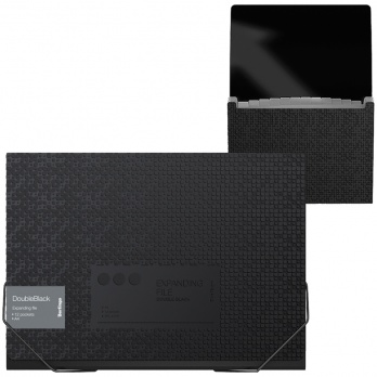 Папка А4 пласт. 12 отд. на рез. черная Berlingo "DoubleBlack XF4_12701