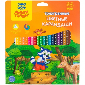 Карандаши 24цв. "Енот-следопыт" Мульти-Пульти 3-х гр. CP_20541