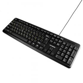 Клавиатура проводная ГАРНИЗОН GK-120, USB, поверхность карбон, черный