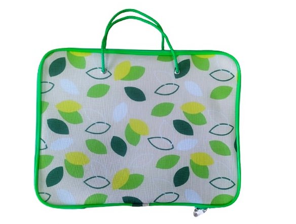 Папка А4 "Зеленые листья" тканев., на шнурке  3Ш42_9120