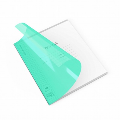 Тетрадь 24л. кл. "CoverPro сияние"  с пластик. обложкой, бирюзовый  ЕК 56428