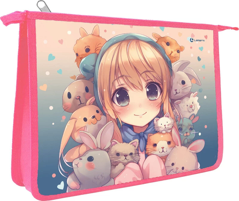 Папка д/тетр. А5 на молнии "Ушки" LAMARK0008-15