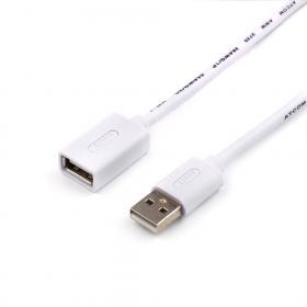 Кабель Atcom USB 2.0 AM/AF 3.0m ферит white Удлинитель