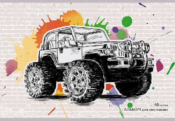 Альбом д/рис 40л. на скреп. "Jeep" АЛ402326