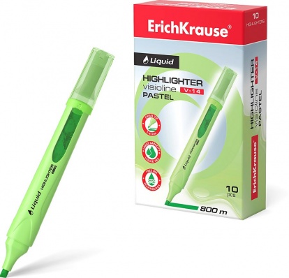 Текствыделитель зеленый "Liguid Visoline V-14" с жидк. чернилами 56028