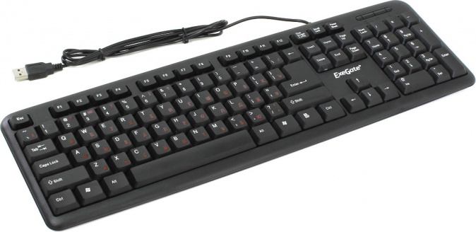 Клавиатура проводная Exegate LY-331, <USB, шнур 1,5м, черная, 104кл, Enter большой>, Color box
