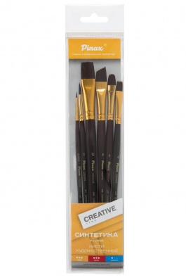 Набор кистей CREATIVE синтетика бордовая 6 шт. АССОРТИ