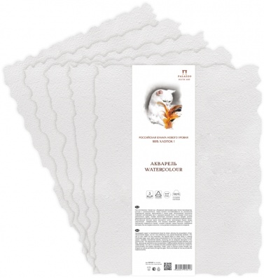 Бумага акварельная, 56*76см, "Лилия Холдинг", 400 г/м2, хлопок 100%, белая